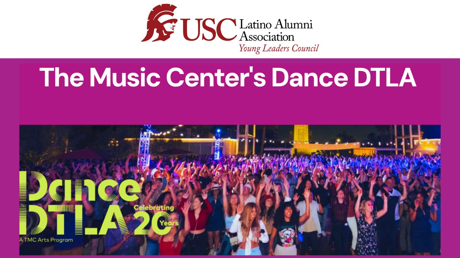 featured image for USC LAA Young Leaders Council Reggaeton Night at Music Center