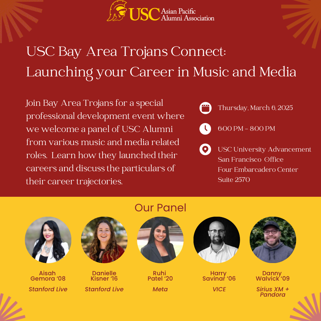 featured image for USC Bay Area Trojans Connect: Launching Your Career in Music & Media